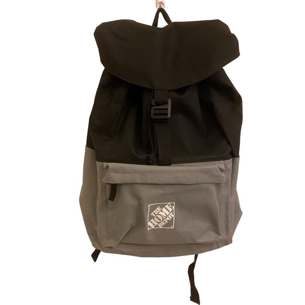 Home Depot Black‎ and Grey Overflap Backpack NWOT